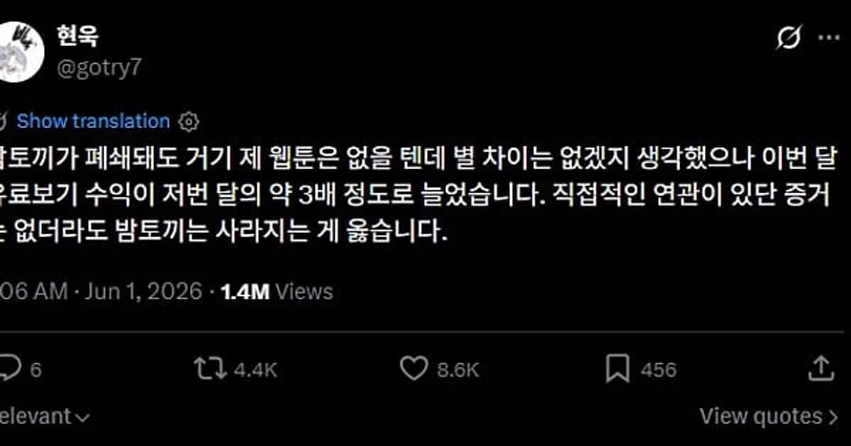 Webtoon Artist's Income Triples After Piracy Site Shutdown